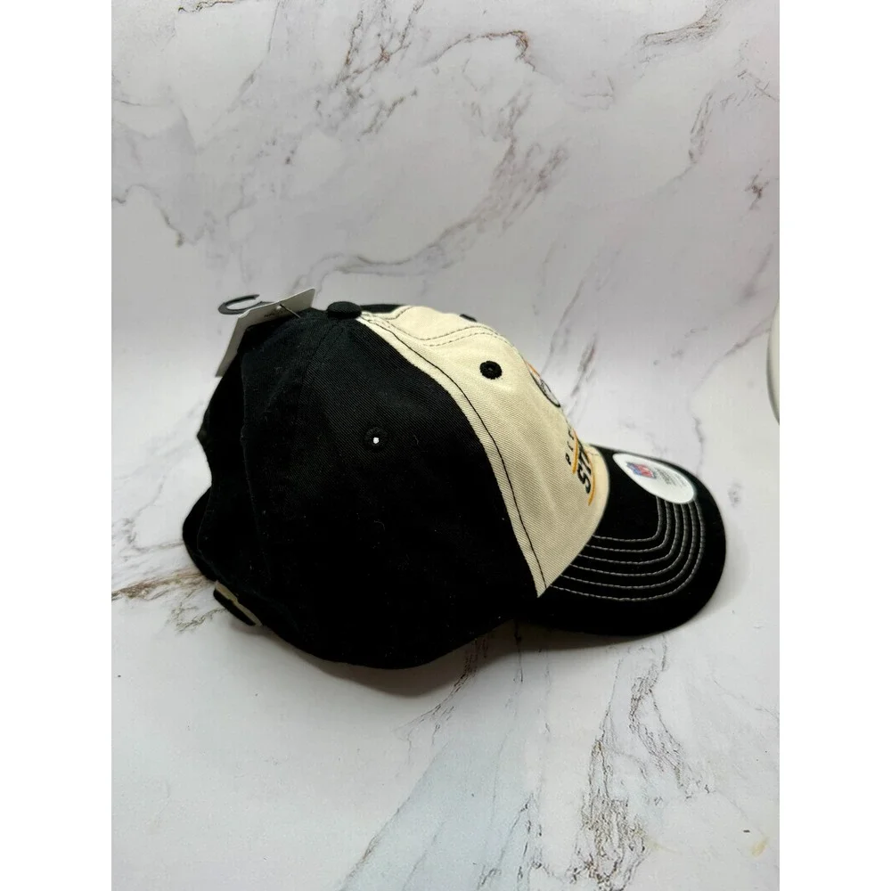NFL Pittsburgh Steelers‎ Hat Adjustable Cap Black Cream Two Tone Headwear NEW - Picture 11 of 13